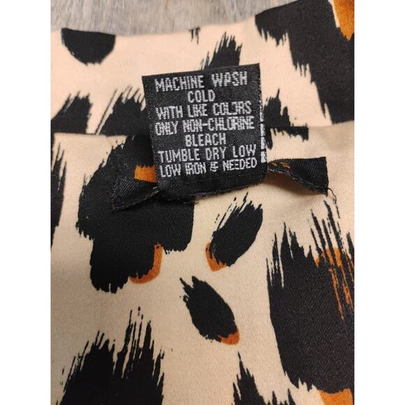 Robert Louis Womens Cotton Animal Print Tan Black Trench Coat Belted XL leopard - Picture 6 of 15